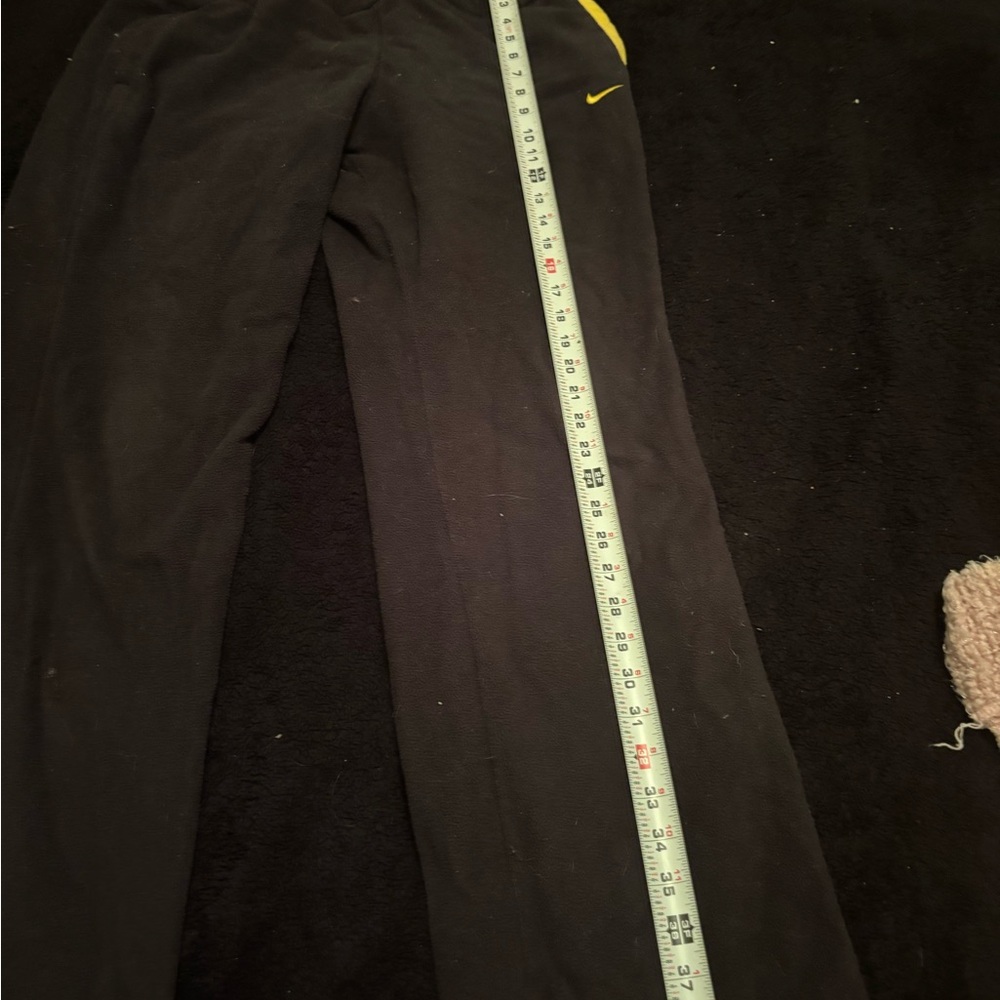 Nike Kids Black Joggers with Yellow Swoosh